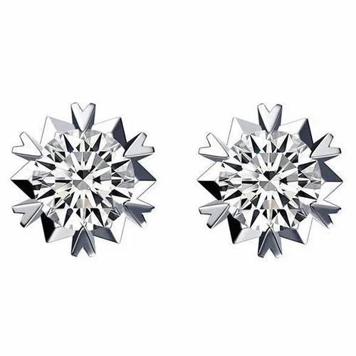 Women Stud Earrings 3.50 Ct Round Real Brilliant Cut Diamonds White Gold
