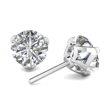 Women Studs Earrings 4.40 Carats Real Diamond Gold White 14K