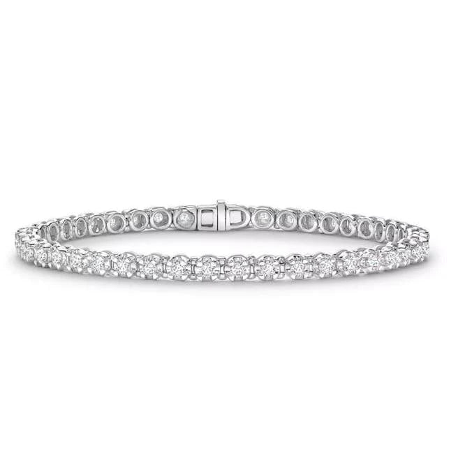 Women Tennis Bracelet 4.50 Ct White Gold 14K Round Genuine Diamond Cut Mounting