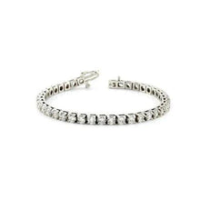 Women Tennis Bracelet Round Cut Real Diamonds White Gold 14K 14 Carats
