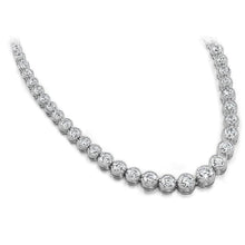 Women Tennis Necklace 10 Carats Natural Diamonds Gold White