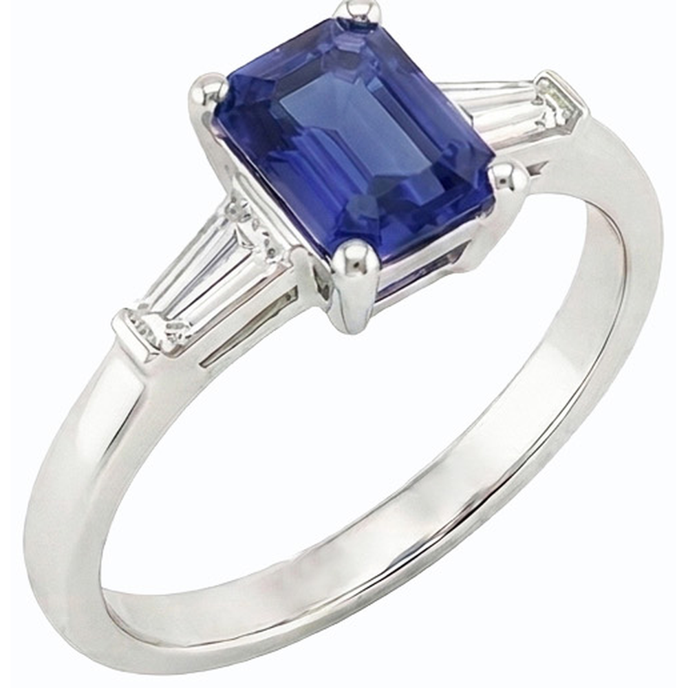 natural emerald sapphire 1.75ct ring close up detail