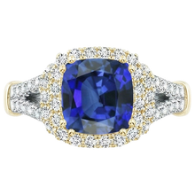 natural round sapphire 3.25ct ring side angle