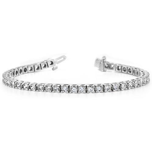 Women White Gold 14K Genuine Round Diamond Tennis Bracelet Jewelry 6.30 Ct.