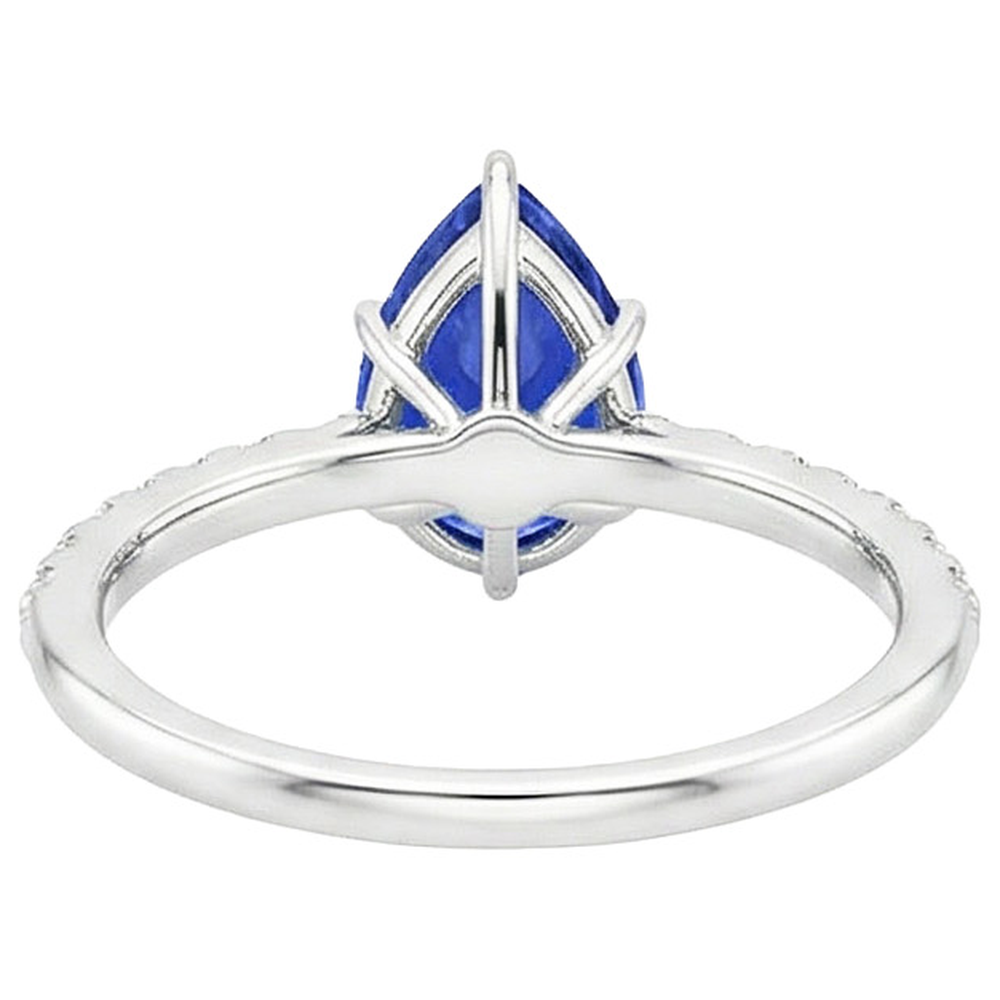 natural round sapphire 5ct ring side angle