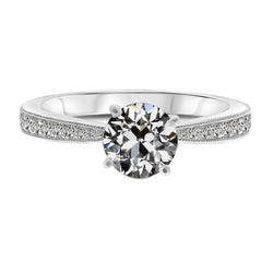 Diamond Solitaire with Side Stones – Tapered 2 ct 14 Karat White