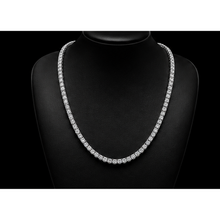 Women 14K White Gold Lab Grown Tennis Necklace 22 Inch Chain