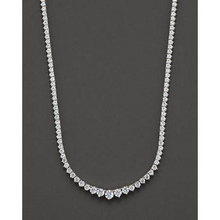 Women 25 Ct Round Brilliant Cut Natural Diamonds Necklace White Gold 14K