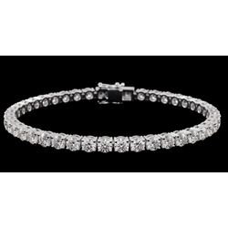 Women 4 Carat Lab Grown Tennis Bracelet 14K White Gold