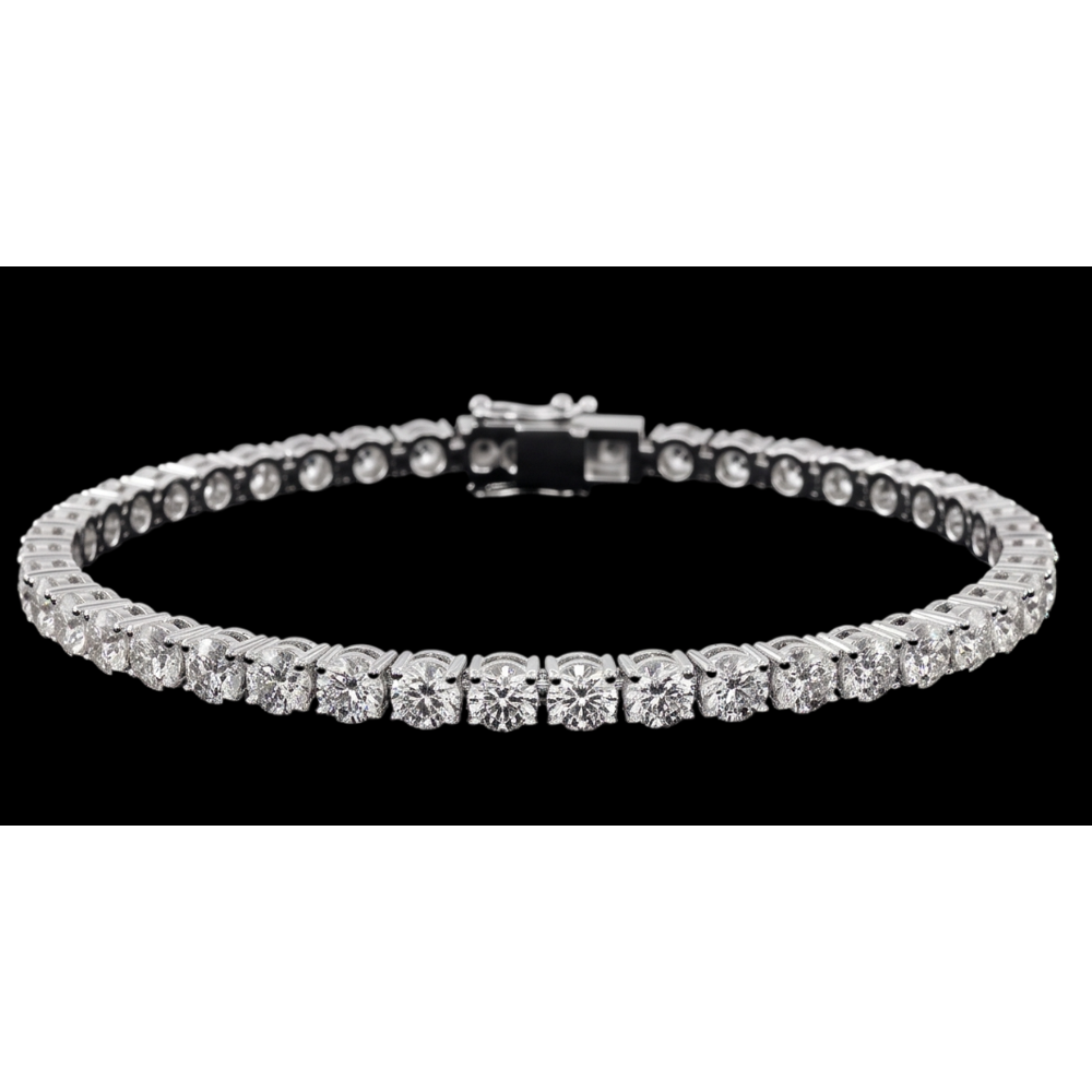Women 4 Carat Lab Grown Tennis Bracelet 14K White Gold