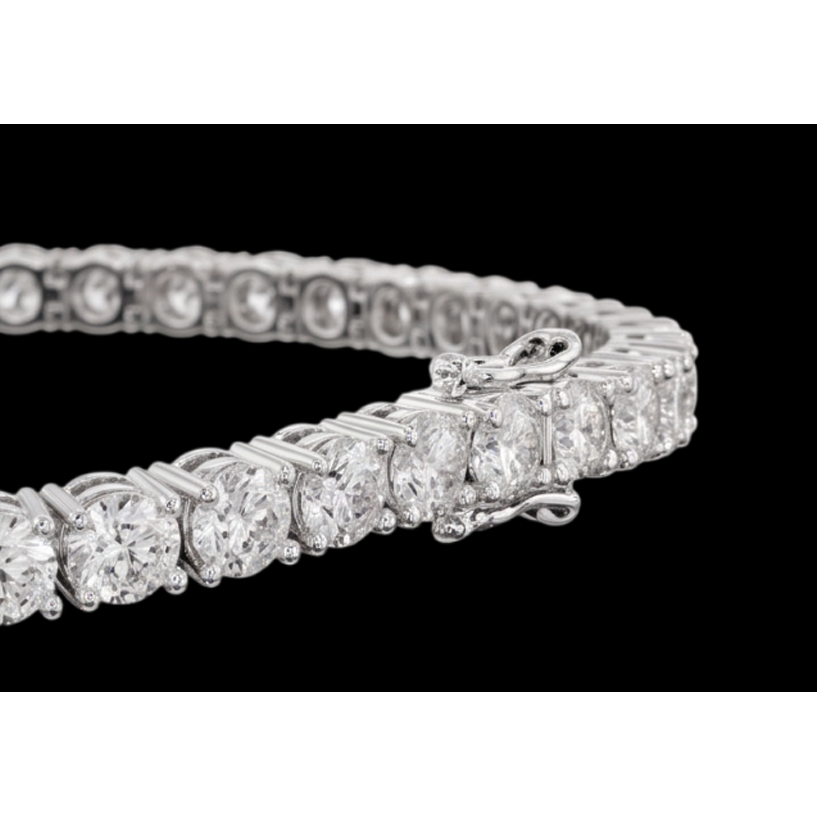 Women 4 Carat Lab Grown Tennis Bracelet 14K White Gold
