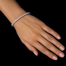 Women 4 Carat Lab Grown Tennis Bracelet 14K White Gold