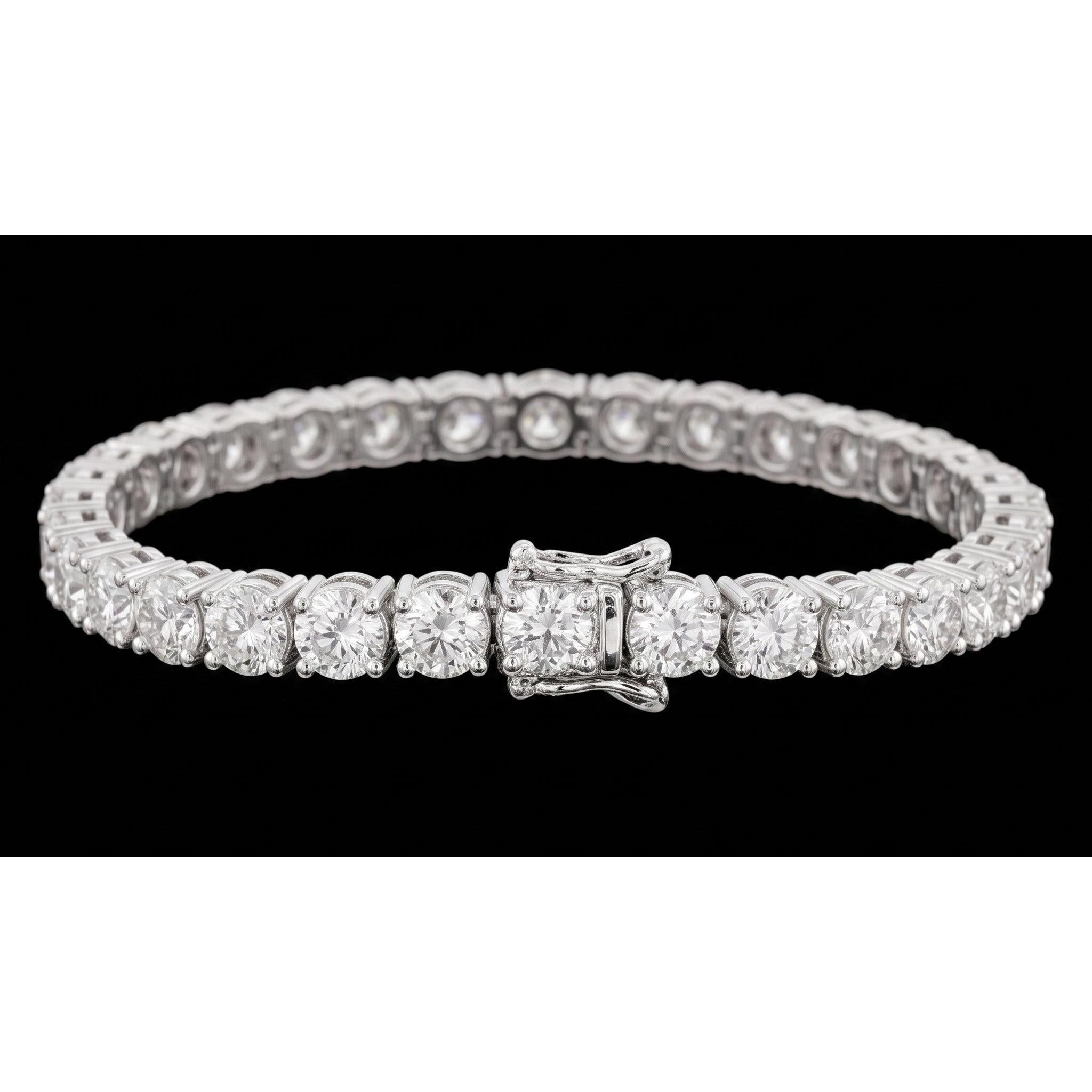 Women 4 Carat Lab Grown Tennis Bracelet 14K White Gold