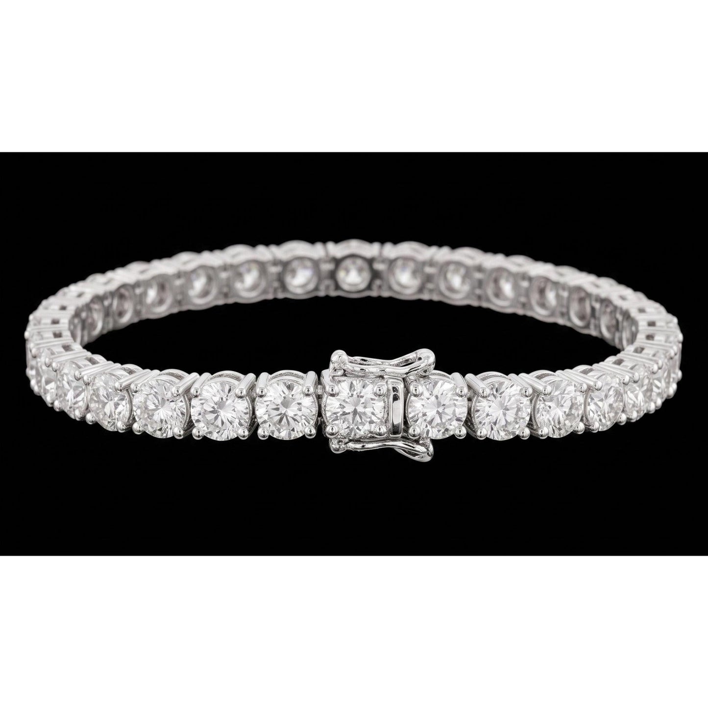 Women 4 Carat Lab Grown Tennis Bracelet 14K White Gold