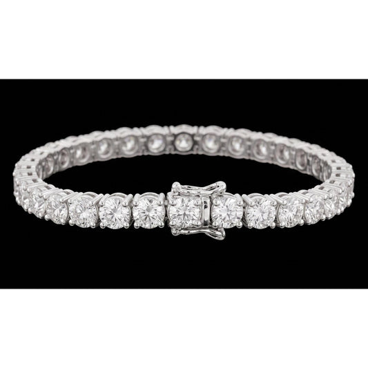 Women 4 Carat Lab Grown Tennis Bracelet 14K White Gold