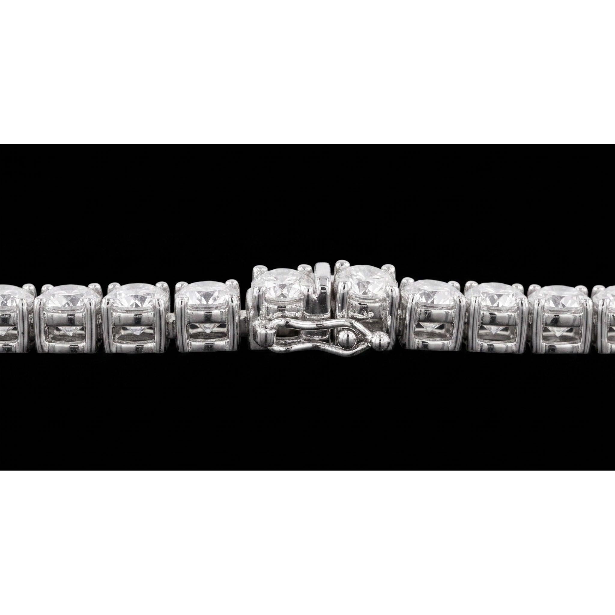Women 4 Carat Lab Grown Tennis Bracelet 14K White Gold