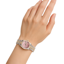Women Datejust Rolex Watch Ss & Gold Bracelet Pink Roman Dial