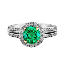 Genuine GIA Certified Fine Emerald Precious Stone Ring 1 ct