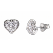 Women Heart Cut Lab Grown Diamonds Stud Earring 2 Carat Prong Setting