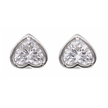Women Heart Cut Lab Grown Diamonds Stud Earring 2 Carat Prong Setting