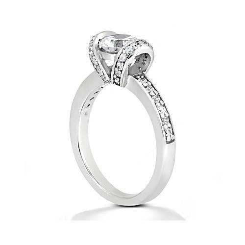 Women Real Natural Earth Mined Diamond Engagement Ring White Gold 14K 1.41 Ct. New