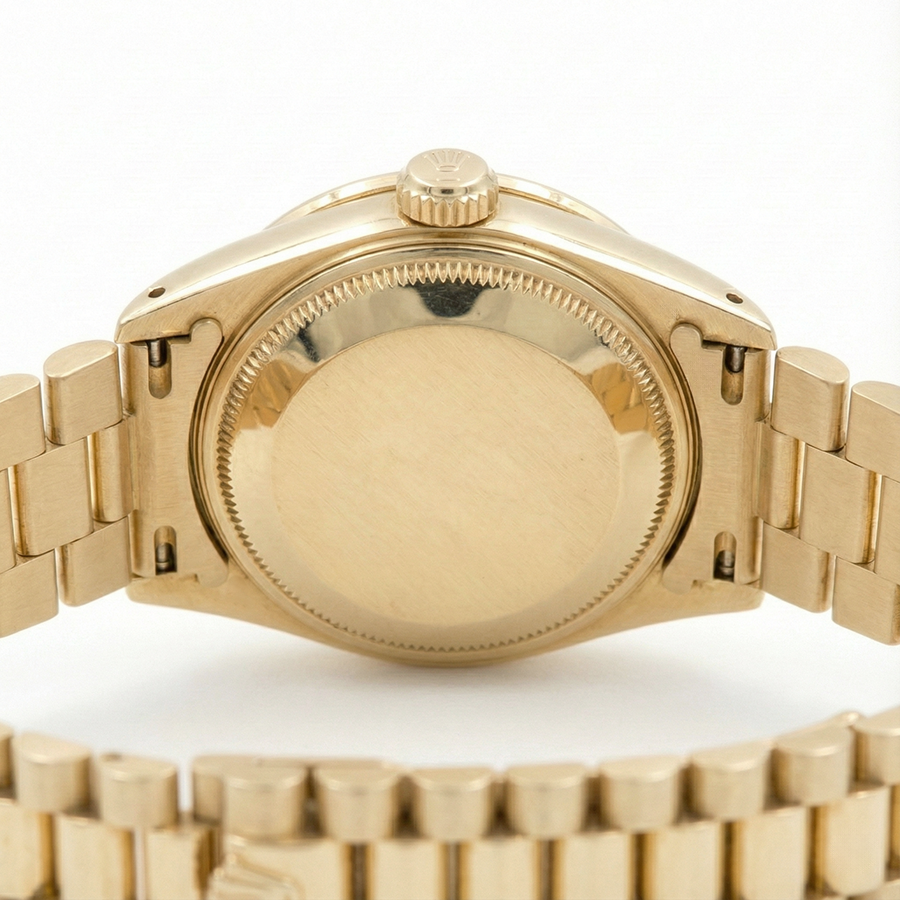 Women Rolex President Datejust Diamond Dial Bezel Watch