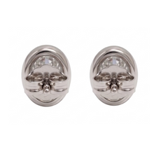 Women Stud Oval Cut Lab Grown Diamonds Earring 1 Carat White Gold 14K