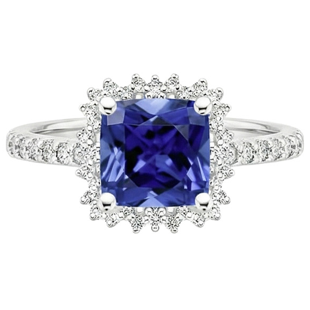 Women's Ceylon Sapphire Halo Ring