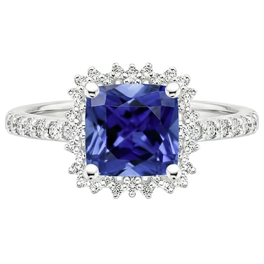 natural round sapphire 2.25ct ring close up detail