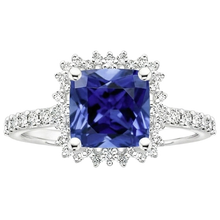 Women's Ceylon Sapphire Halo Ring
