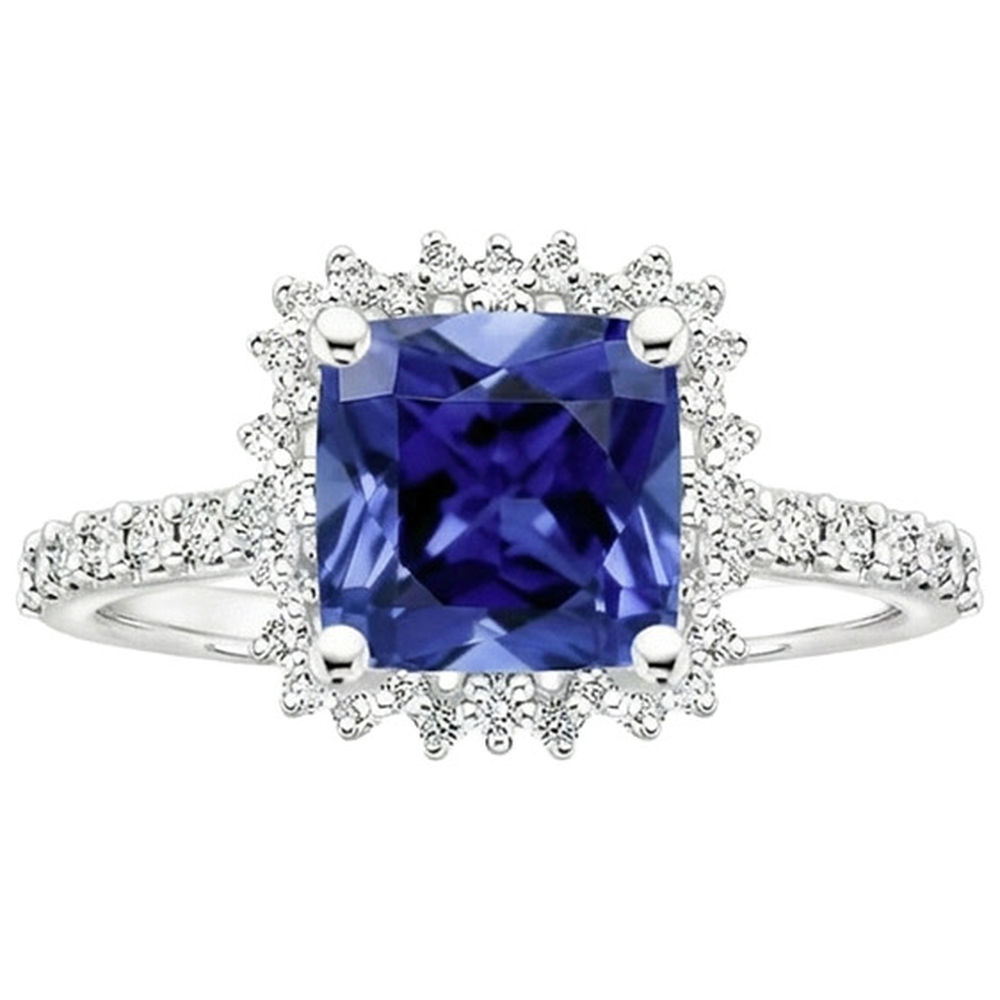 Women's Ceylon Sapphire Halo Ring