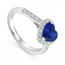 natural round sapphire 3.50ct ring top view