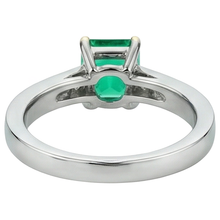 Emerald Cut Emerald ring in Two-Tone 14K Gold – back view