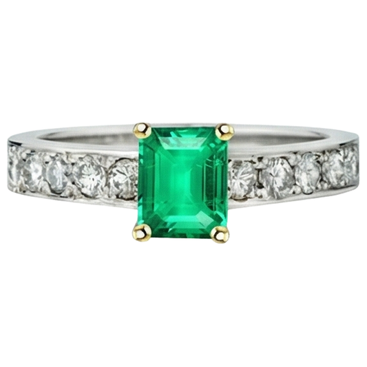Handcrafted Colored Stone Ring 2 ct – front view