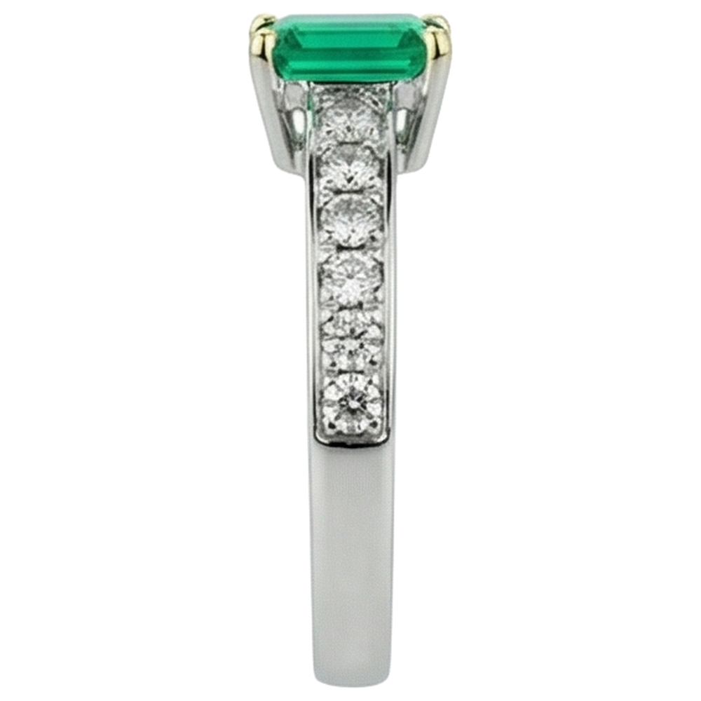 Handcrafted Colored Stone Ring 2 ct – profile view
