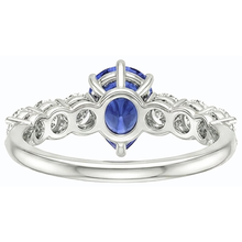 Women's Gemstone Ring Pear Shaped Blue Sapphire With Accents 4 Carats