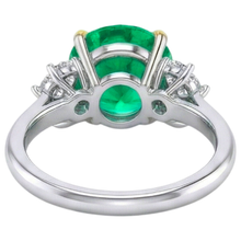 Natural Colombian Emerald Gemstone Ring – back view