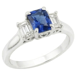 Natural Sapphire Ring 1.25ct - White Gold 14K