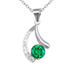 Earth-Mined GIA Certified Fine Emerald Precious Stone Pendant 1