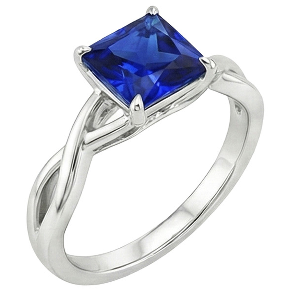 Women's Gold Solitaire Ring Sri Lankan Sapphire Prong Set 2.25 Carats