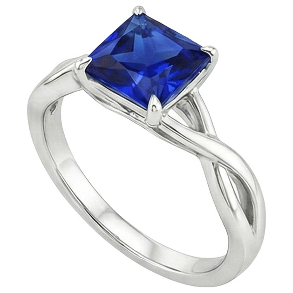 Women's Gold Solitaire Ring Sri Lankan Sapphire Prong Set 2.25 Carats