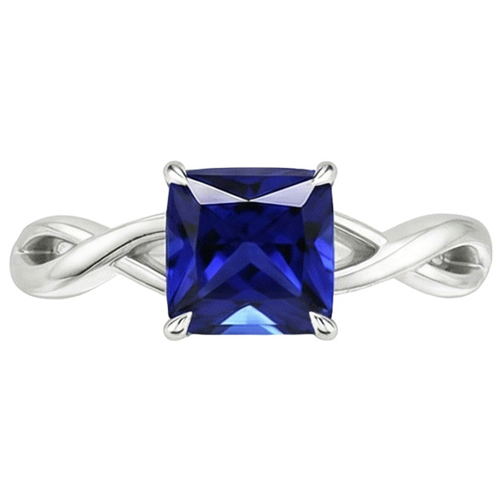 Women's Gold Solitaire Ring Sri Lankan Sapphire Prong Set 2.25 Carats