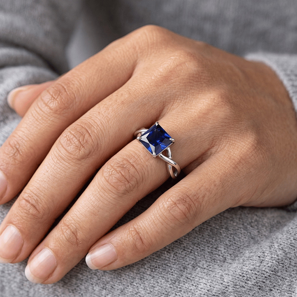 Women's Gold Solitaire Ring Sri Lankan Sapphire Prong Set 2.25 Carats