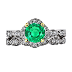 Elegant Antique Fine Emerald Gemstone Ring – 2.50 ct Two-Tone