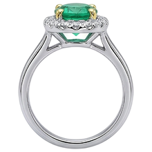 Custom Fine Emerald Colored Stone Ring 2.50 ct – back view