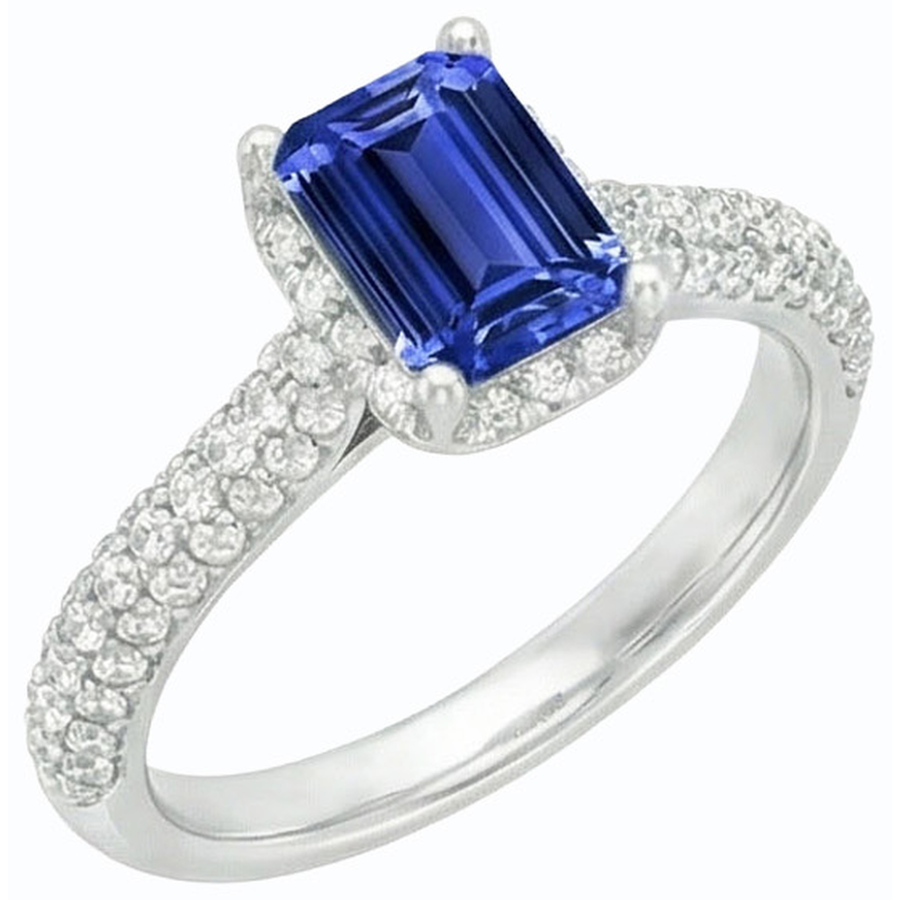 natural emerald sapphire 3.50ct ring side angle