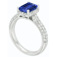 natural emerald sapphire 3.50ct ring top view