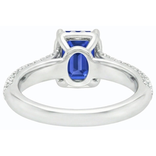 natural emerald sapphire 3.50ct ring profile view