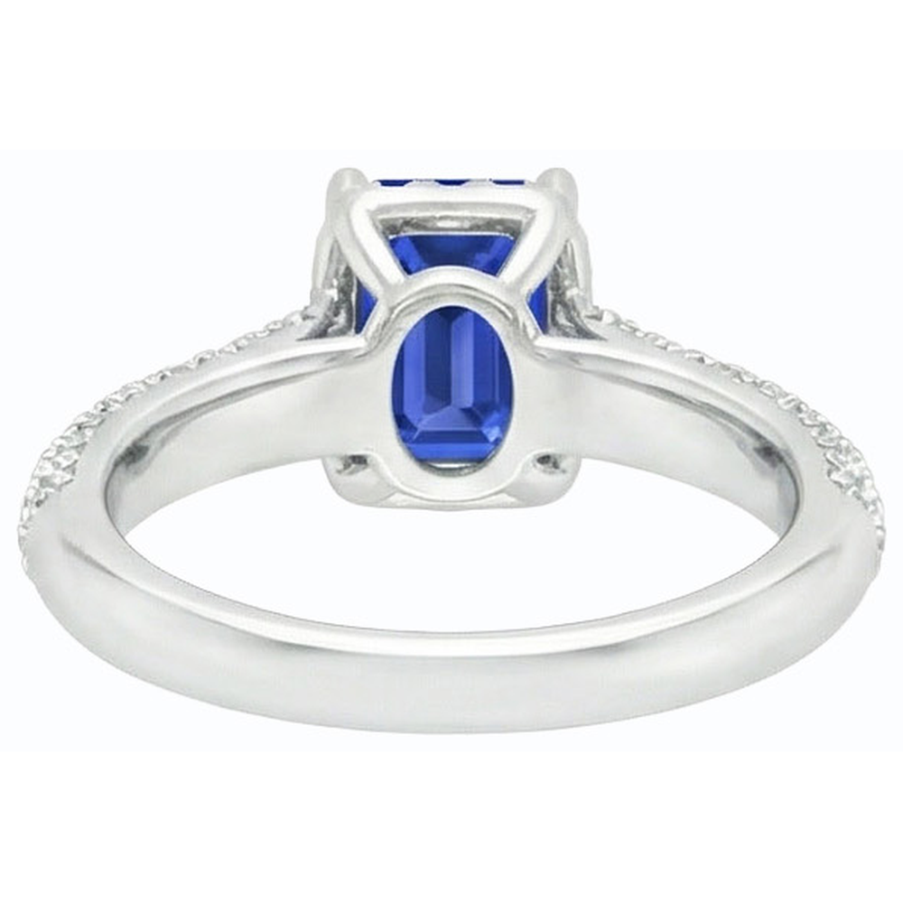 natural emerald sapphire 3.50ct ring profile view