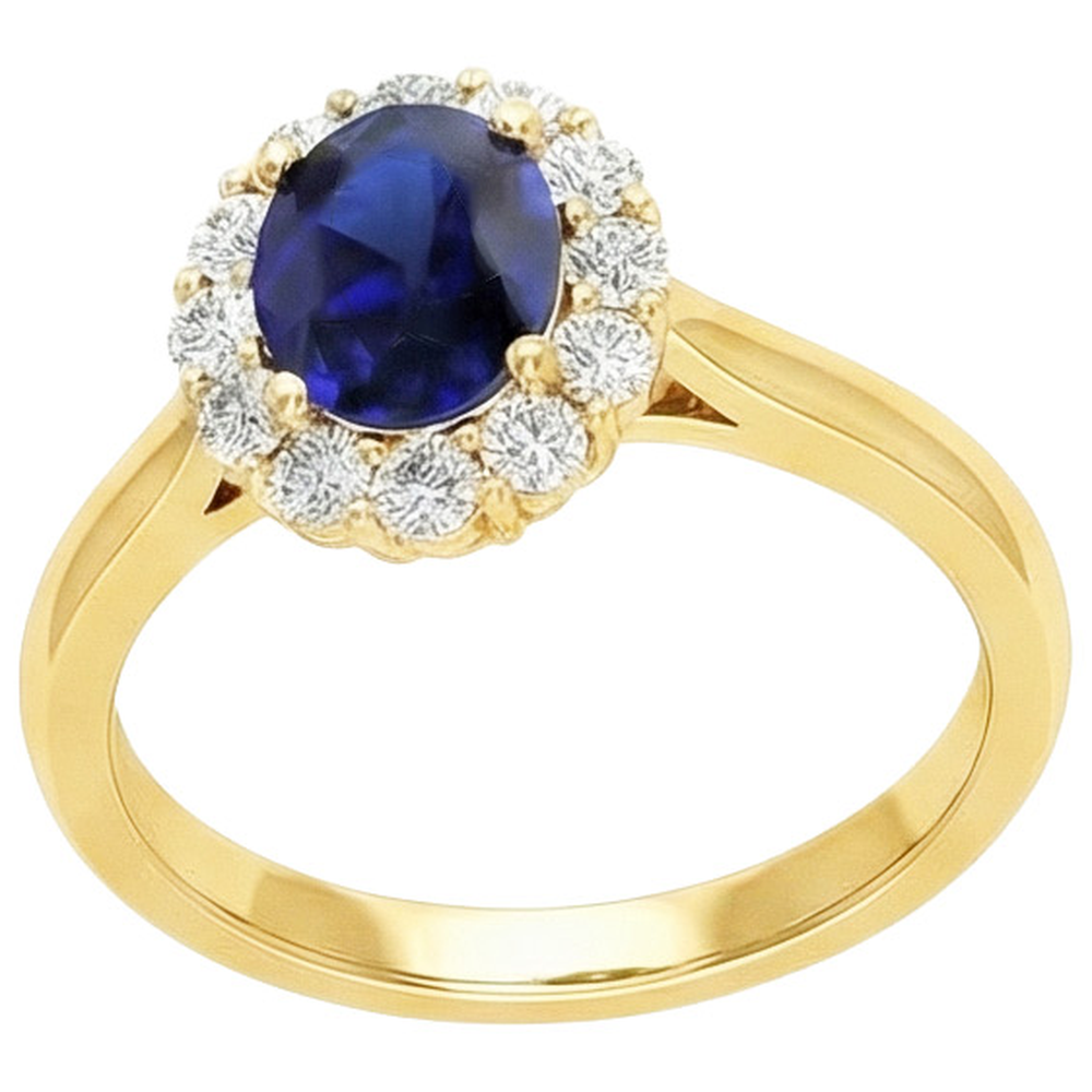 natural round sapphire 7.50ct ring close up detail